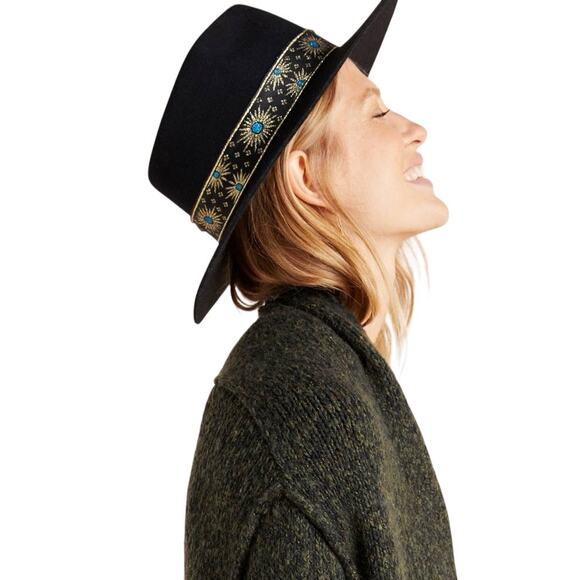 Lack of Color The Phoenix Black Australian Wool Boater Hat Size Small 55CM NWT - Picture 2 of 8